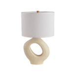 Lámpara de Mesa Elegante Beige Blanco