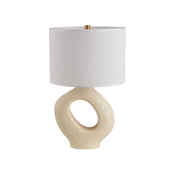 Lámpara de Mesa Elegante Beige Blanco