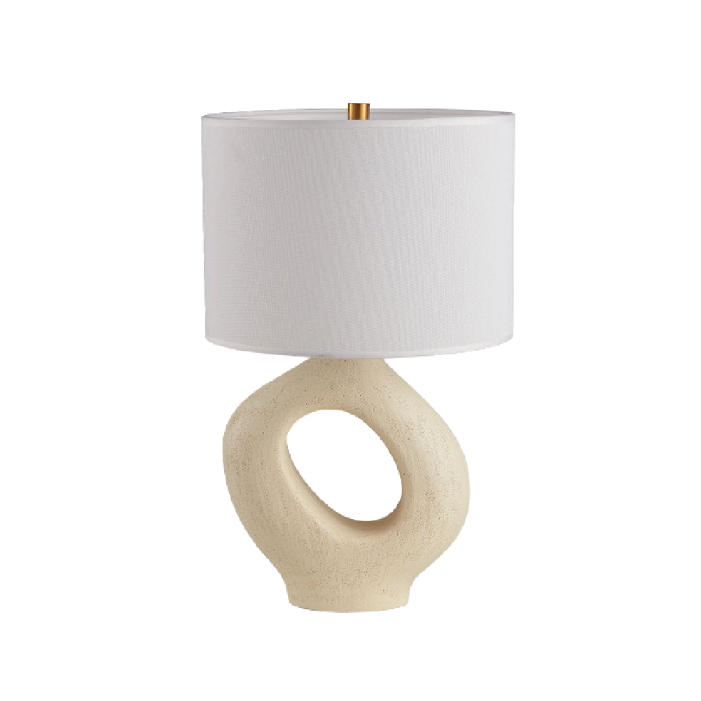 Lámpara de Mesa Elegante Beige Blanco