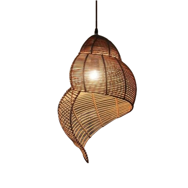 Luminaria Colgante Fibra Natural Elegante