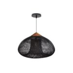 Luminaria Colgante Rattan Negra Mate Elegante