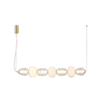 Elegante luminaria colgante dorada LED