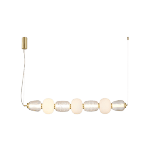 Elegante luminaria colgante dorada LED