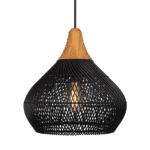Luminaria Colgante Ratán Negro Mate
