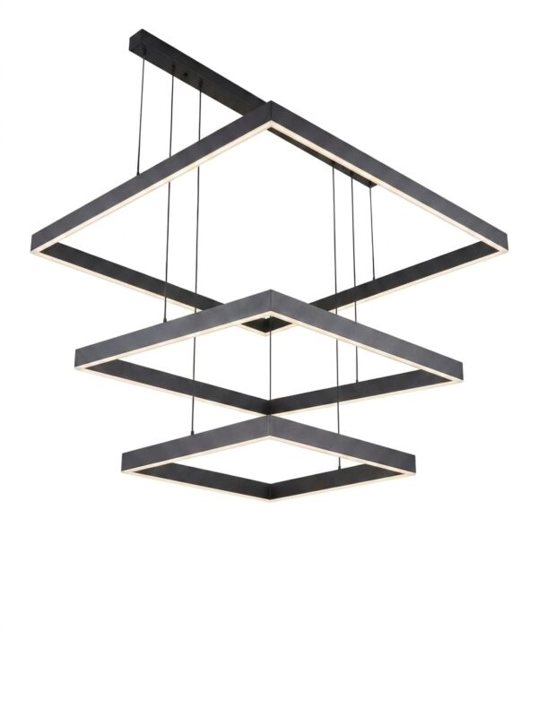 Lámpara colgante LED tricolor negra