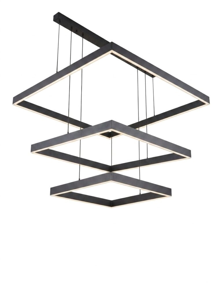 Lámpara colgante LED tricolor negra