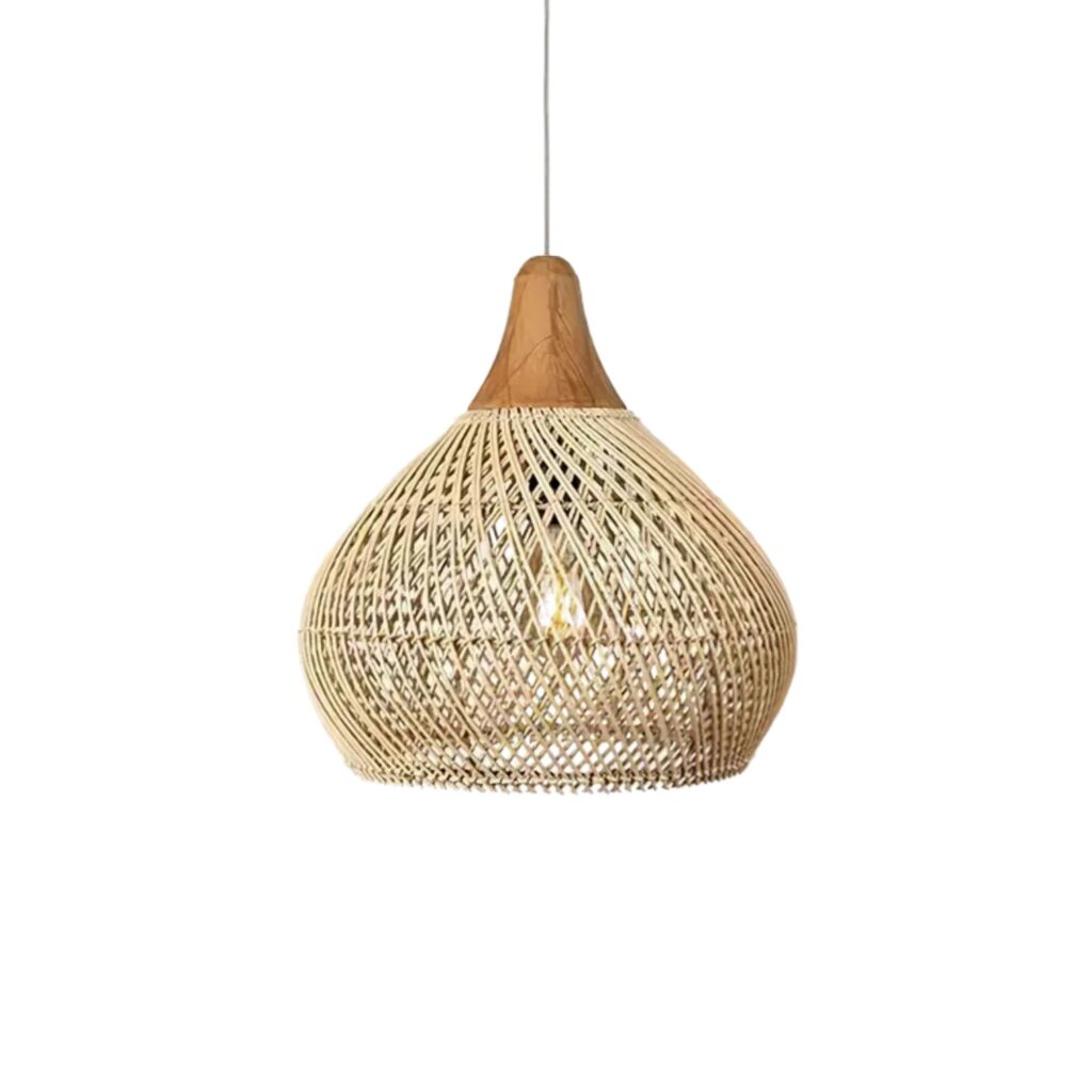 Luminaria Colgante Rattan Natural Elegante