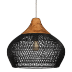 Luminaria Colgante Rattan Negro Mate