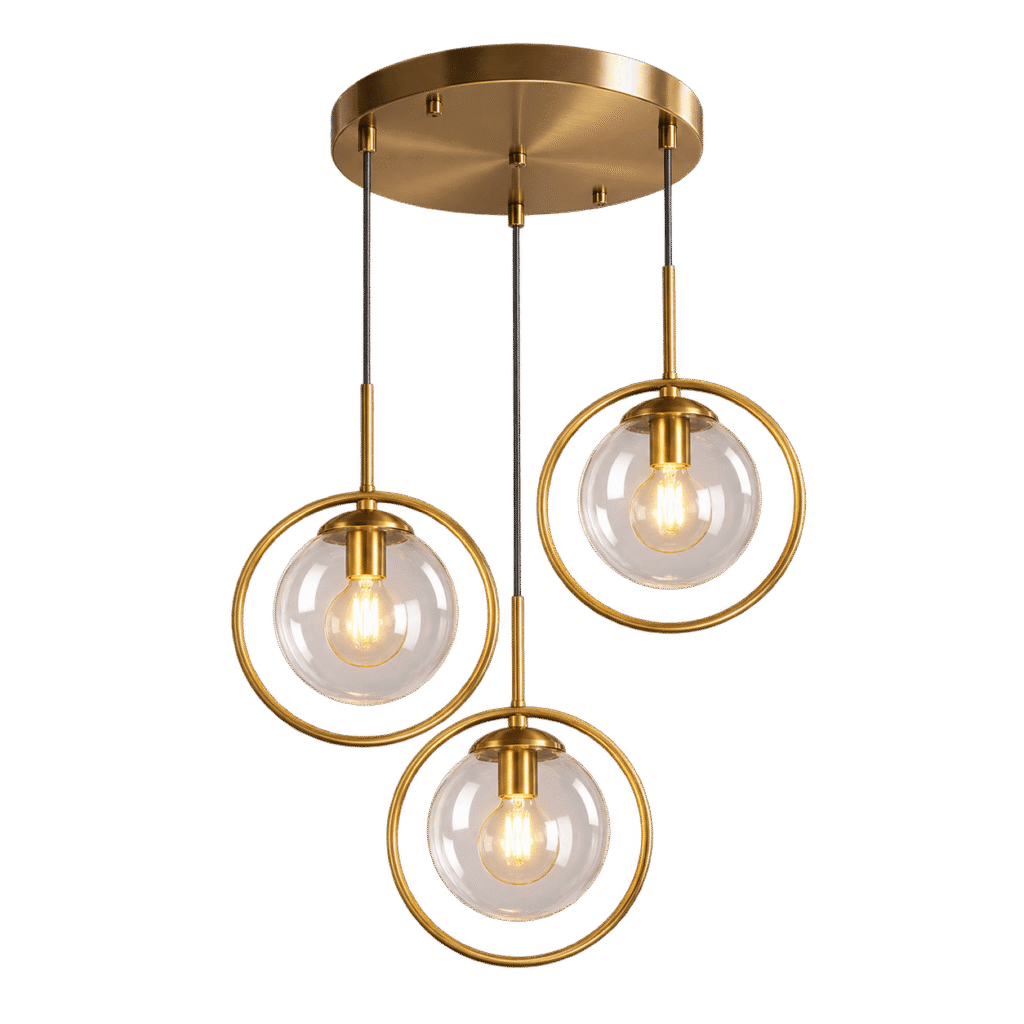 Luminaria colgante dorada elegante moderna