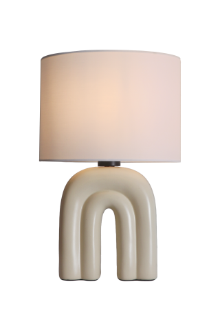 Luminaria de Mesa Cerámica Blanca Elegante
