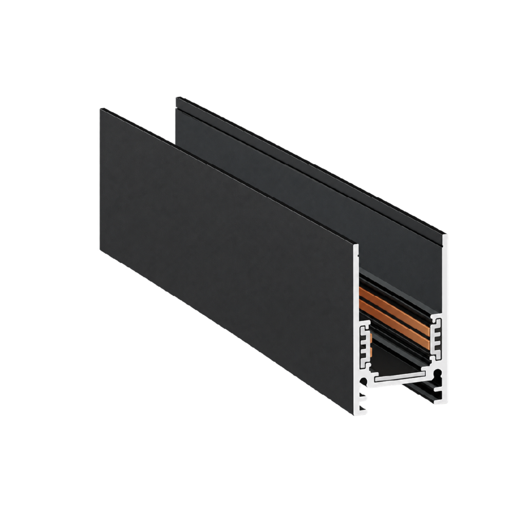 Riel Magnético Negro 2 Metros 48V